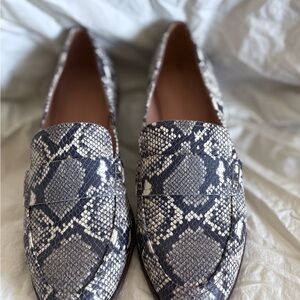 Madewell Snake-Print Penny Loafers - Gray & Black